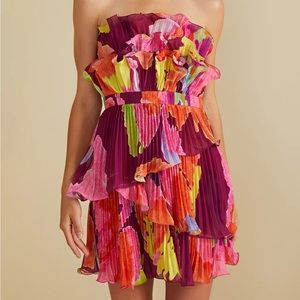 Amur Massie Strapless mini dress